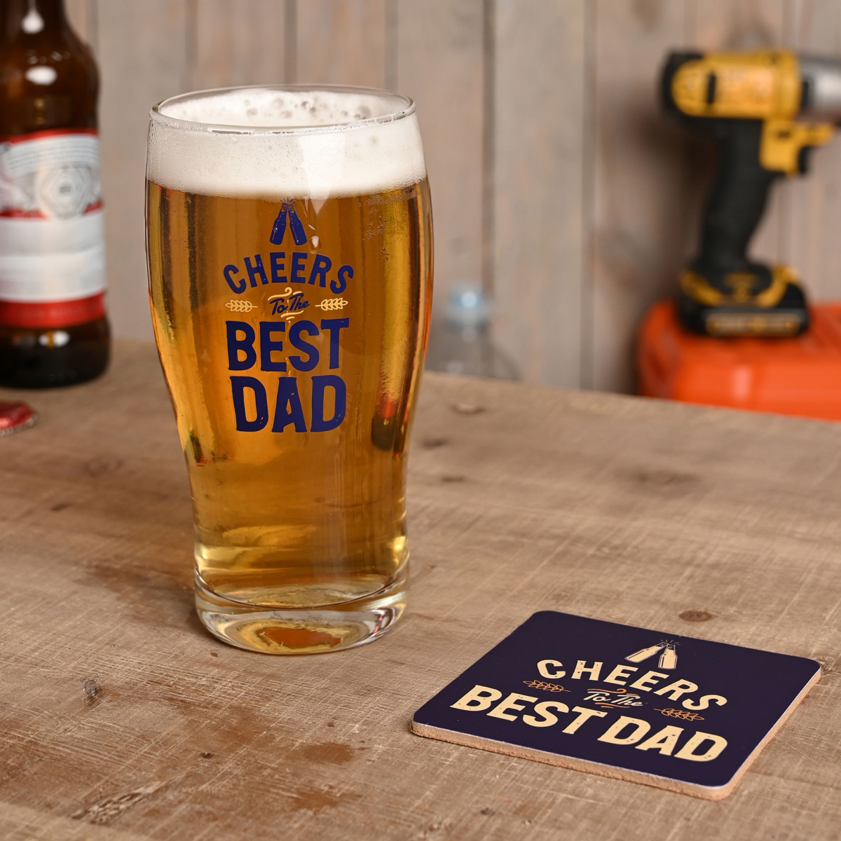 Well Crafted Pint Glass and Coaster Set - Dad