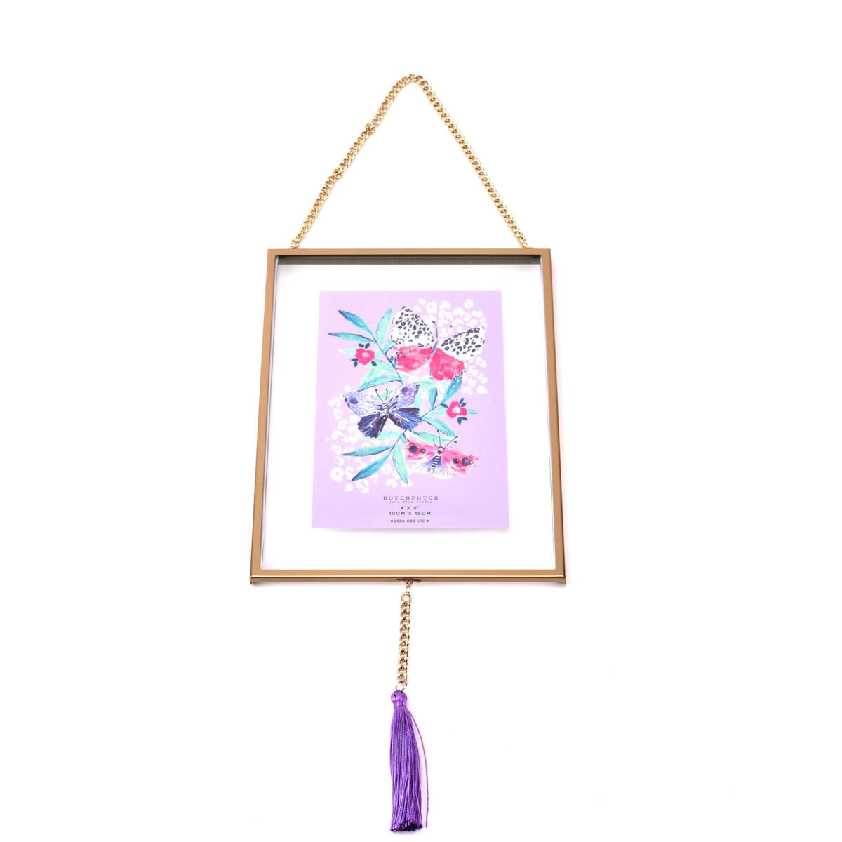 Frida Gold Effect Hanging Photo Frame 4" x 6" With Tassle