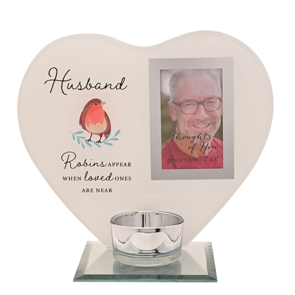 Thoughts of You Tea Light Holder with Photo - Husband