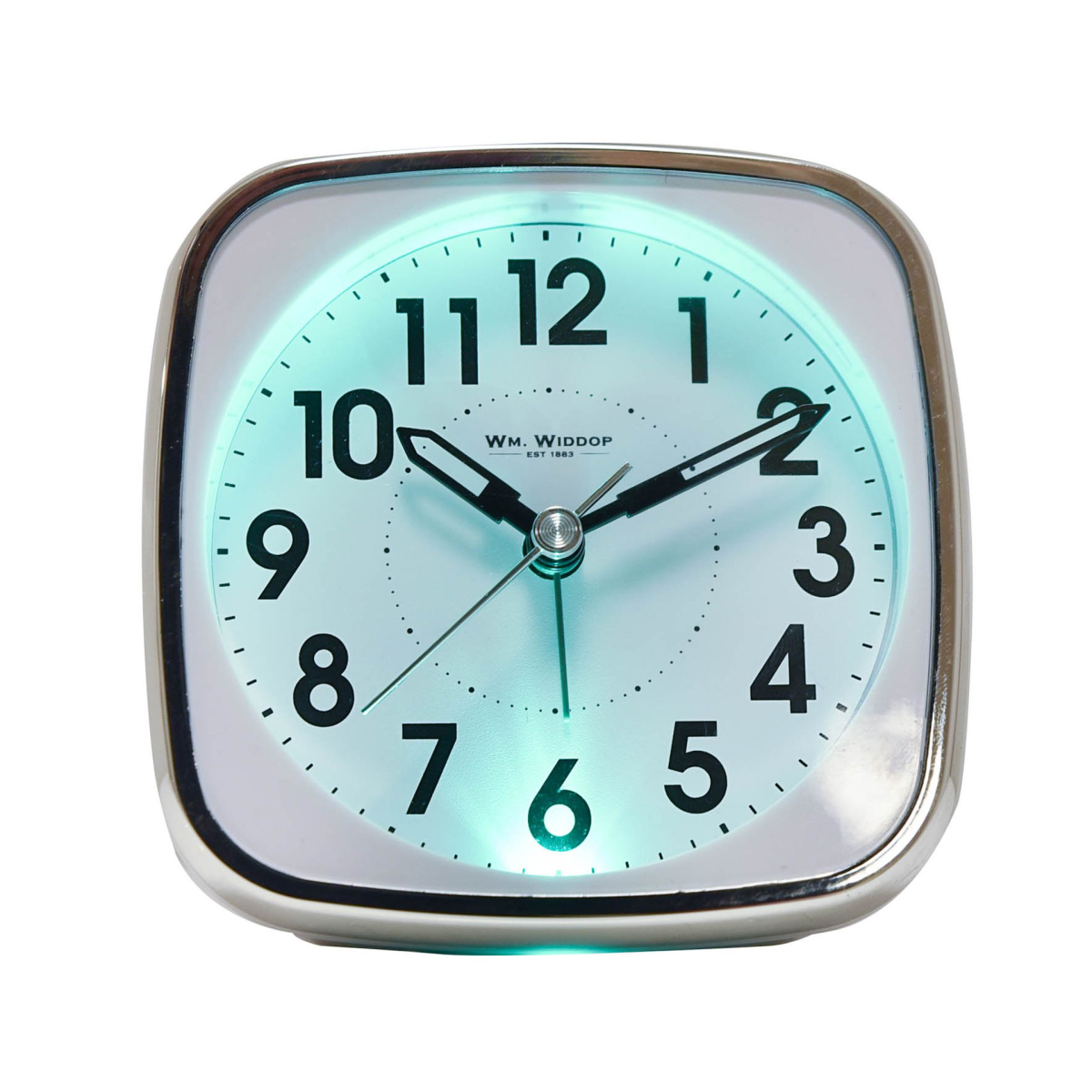 Hometime Square Alarm Clock - Sweep/Light/Snooze - White