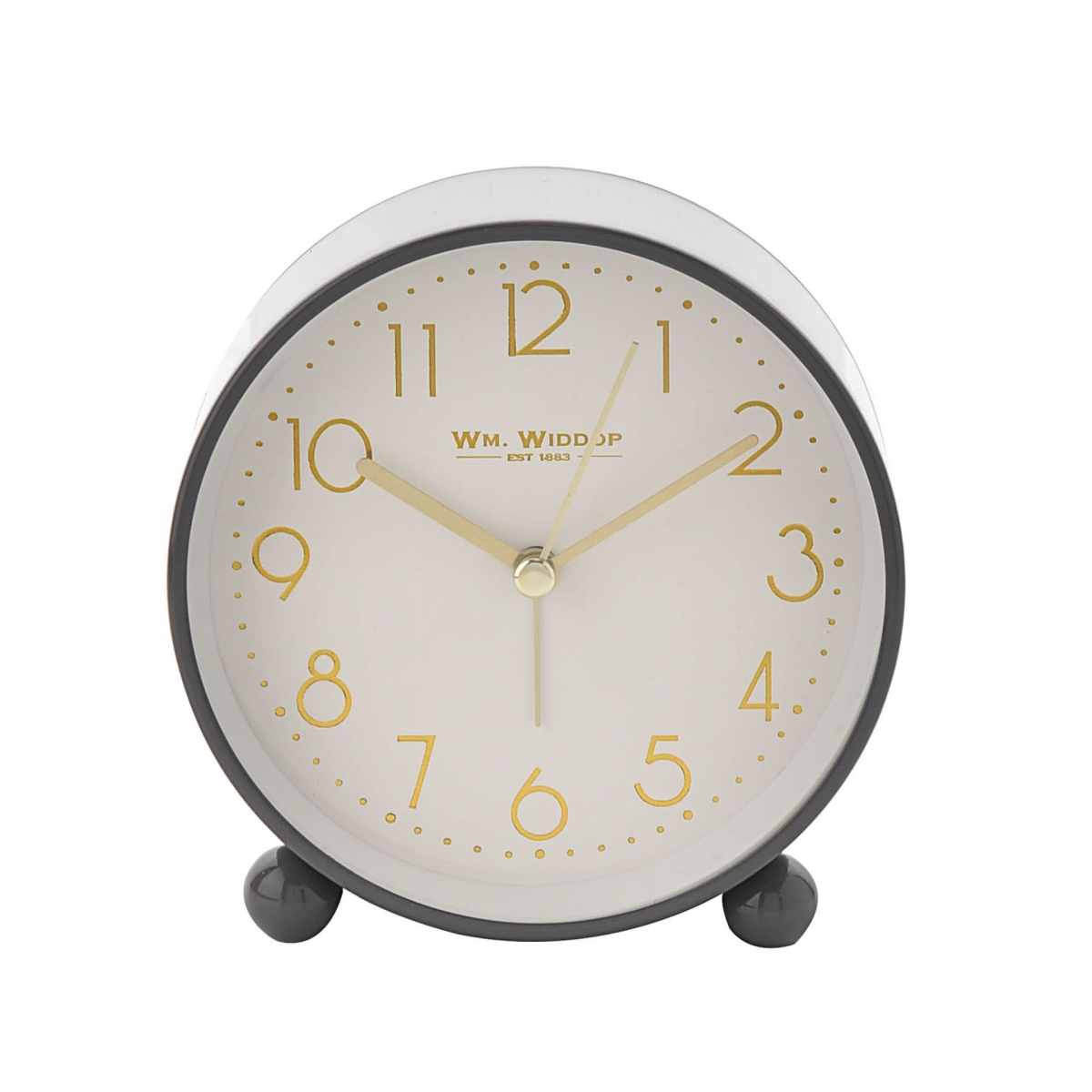 Hometime Metal Case Alarm Clock Light & Snooze Grey 10.8cm