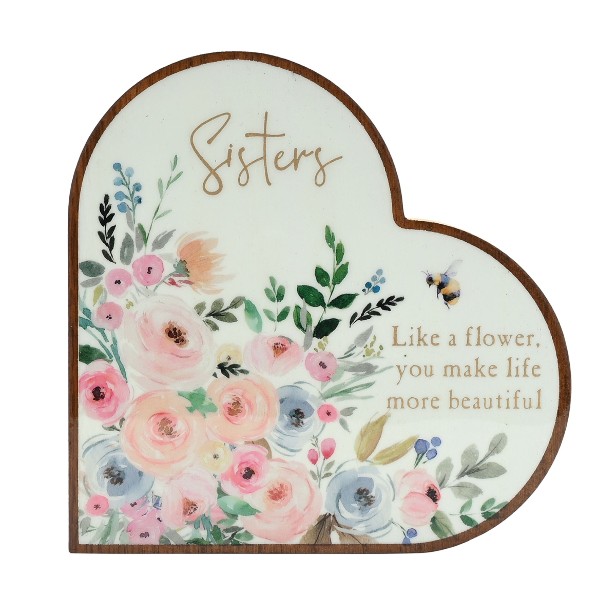 The Cottage Garden Mantel Heart Plaque - Sisters