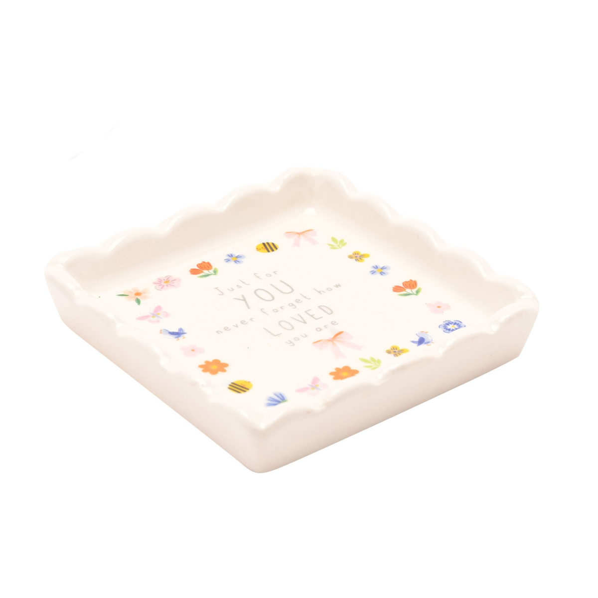 Love Life Scallop Trinket Tray - Loved