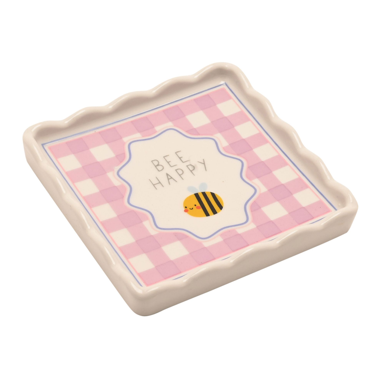 Love Life Scallop Trinket Tray - Bee Happy