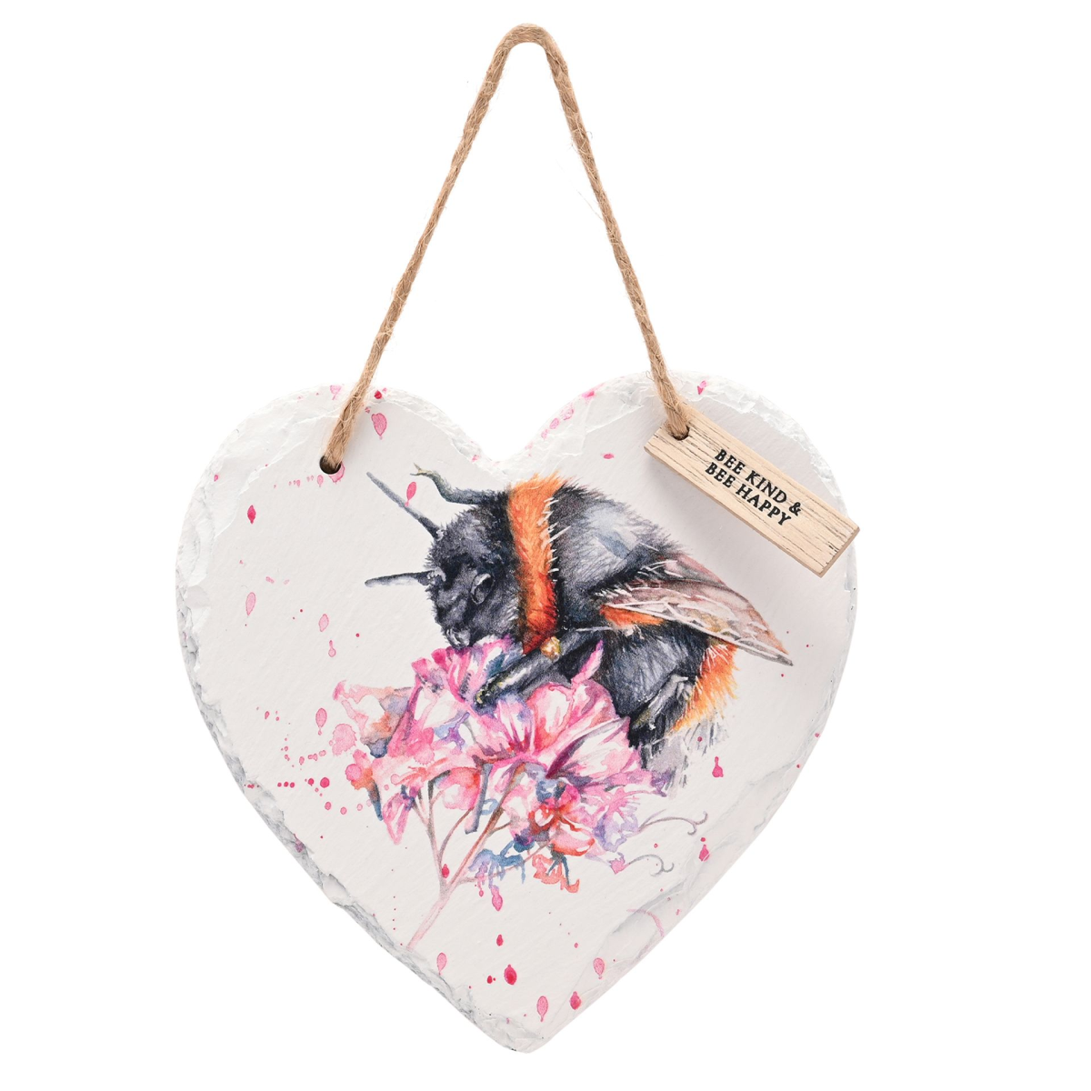 Meg Hawkins Slate Hanging Heart - Bee