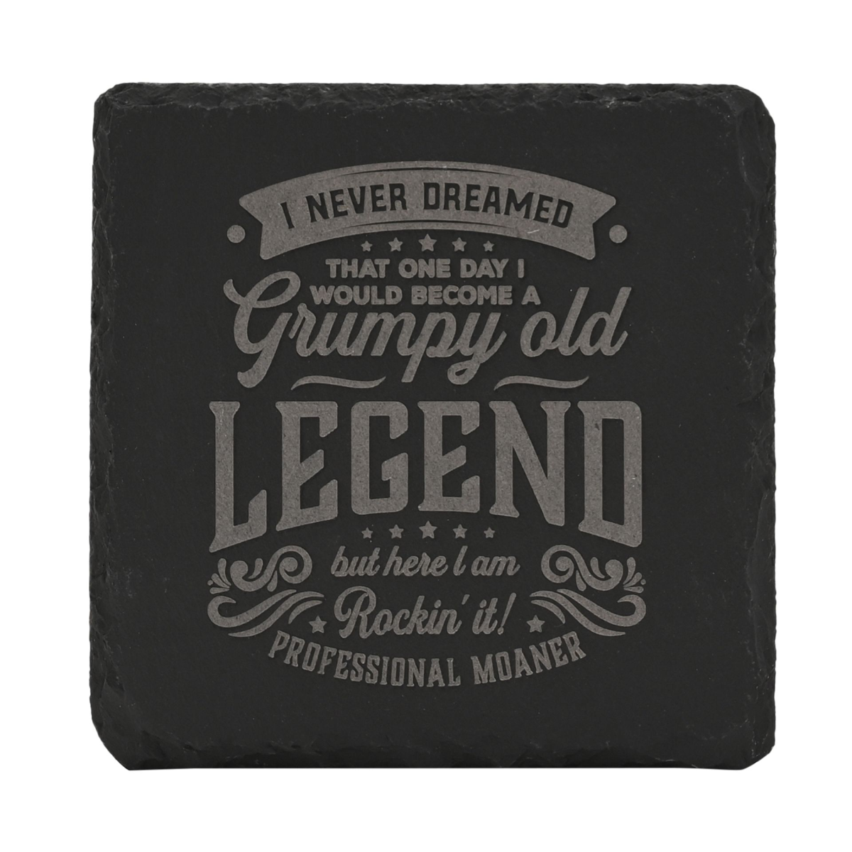 Harvey Makin Legend Slate Coaster - Grumpy