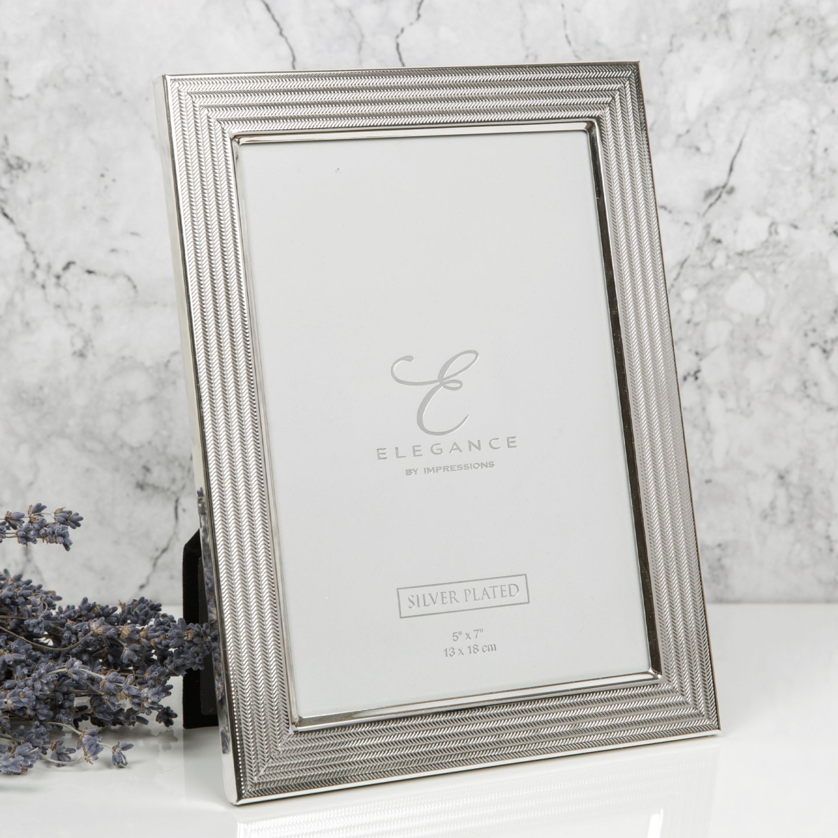 Elegance Silver Plated Textured Surface Photo Frame 5" x 7"