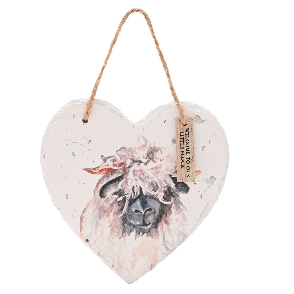Meg Hawkins Slate Hanging Heart - Sheep