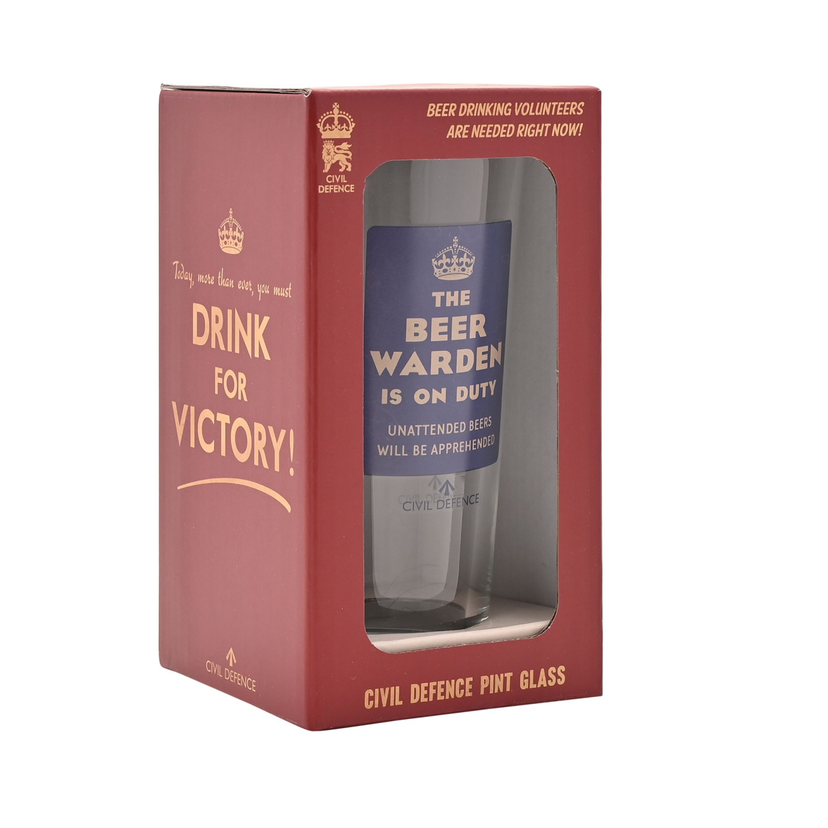 Civil Defence Beer Warden Pint Glass