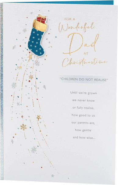 Dad Christmas Card - Shooting Stockins