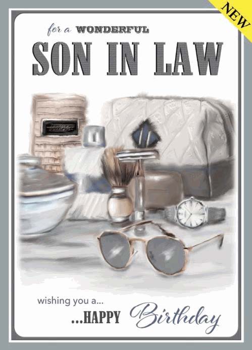 Son in Law Birthday Card - Luxury Grooming Set