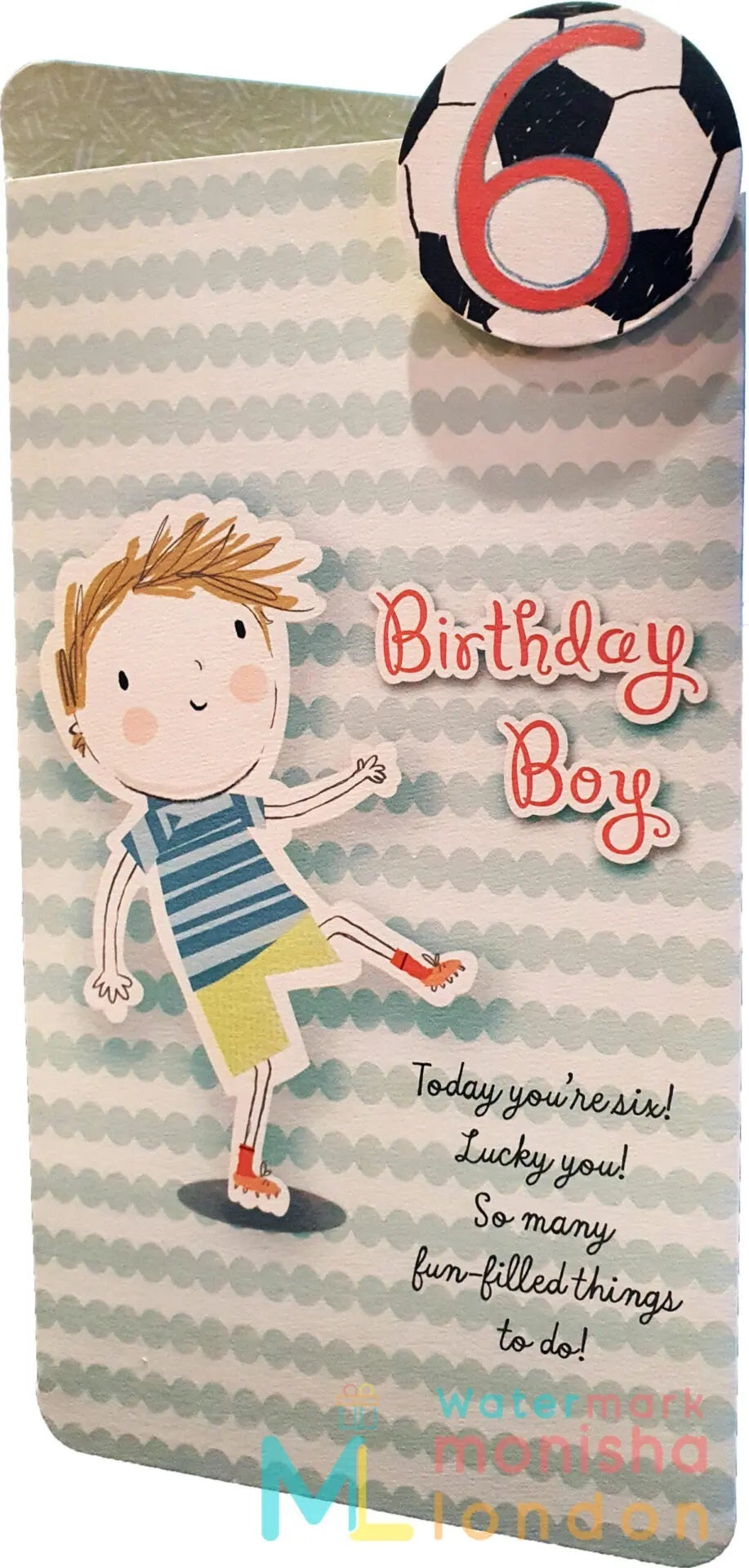 6th Birthday Card - A Very High Football Kick