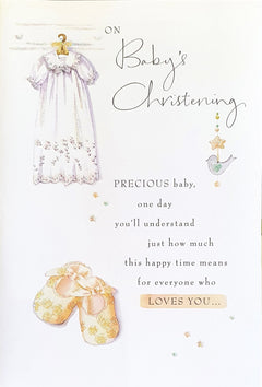 Christening Card - Christening Dress And Booties