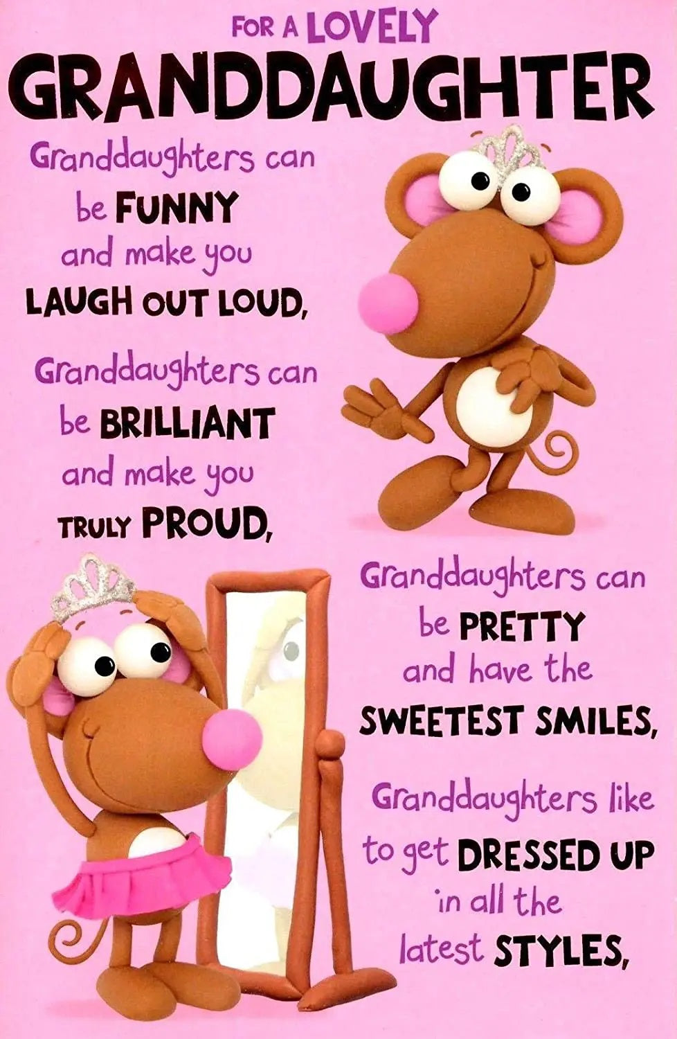 Granddaughter Birthday Card - Stylish Funny Princess Style