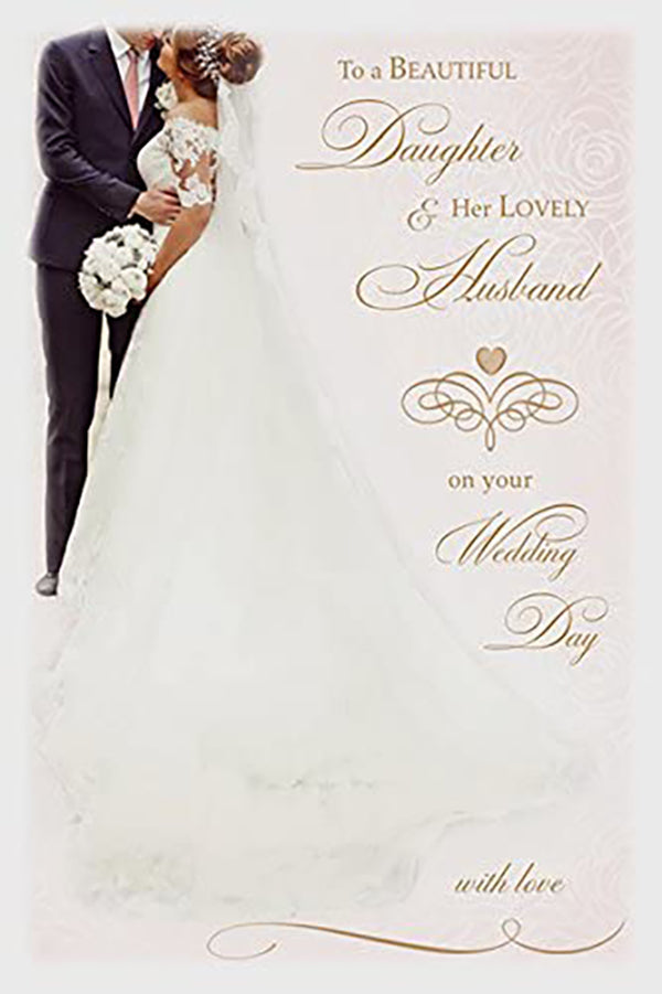 Daughter Her Lovely Husband Wedding Day Card Everlasting Moments