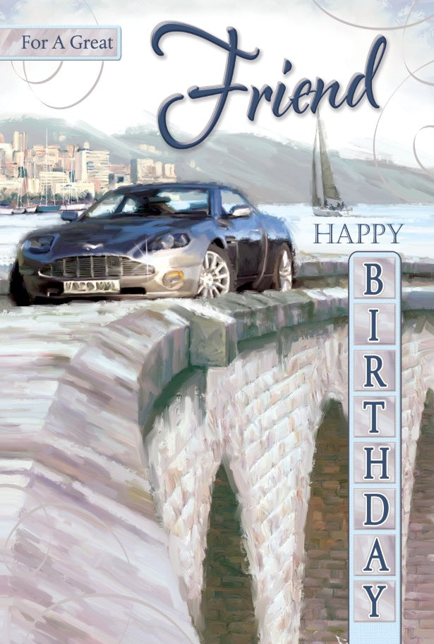 Friend Birthday Card - A Sleek Aston Martin