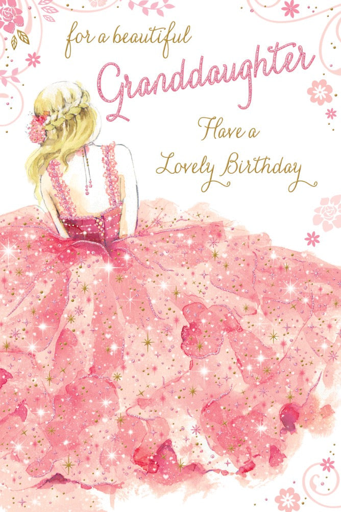 Granddaughter Birthday Card - Dressed Like A Princess