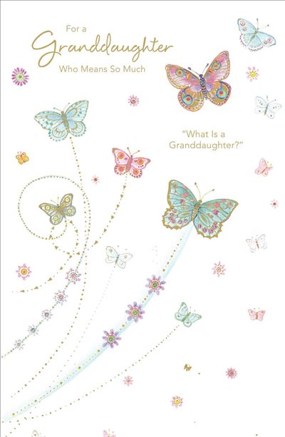 Granddaughter Birthday Card - Dashing Pretty Butterflies
