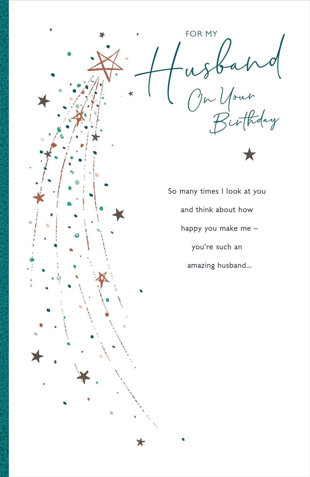 Hand-Finished Husband Birthday Card - The Ultimate Shooting Stars