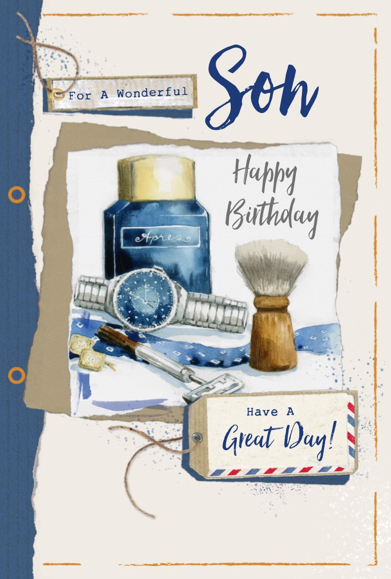 Son Birthday Card - Male Grooming Kit