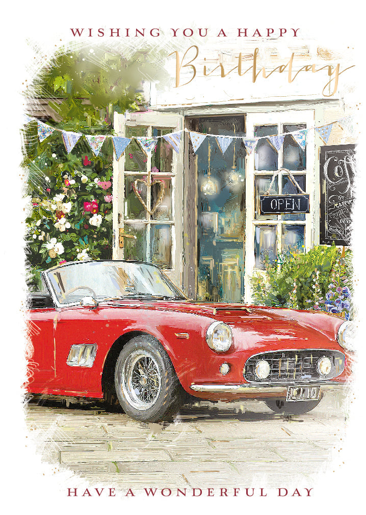 Birthday Card - Red Ferrari Birthday Surprise