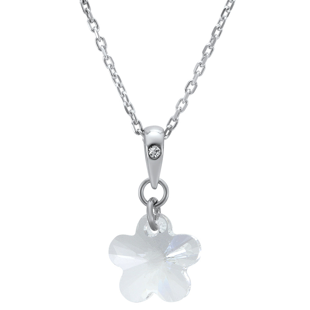Flower Pendant and Chain Created with Swarovski Elements 