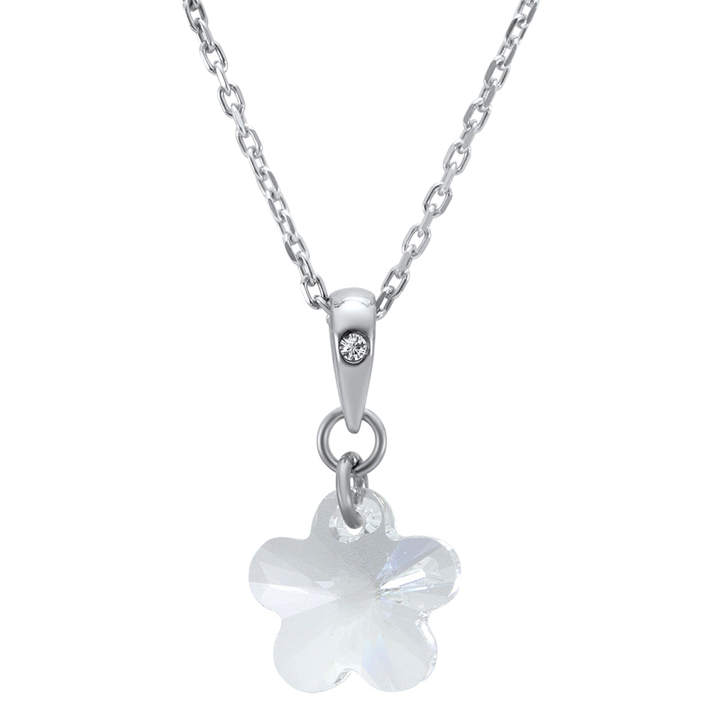 Flower Pendant and Chain Created with Swarovski Elements 