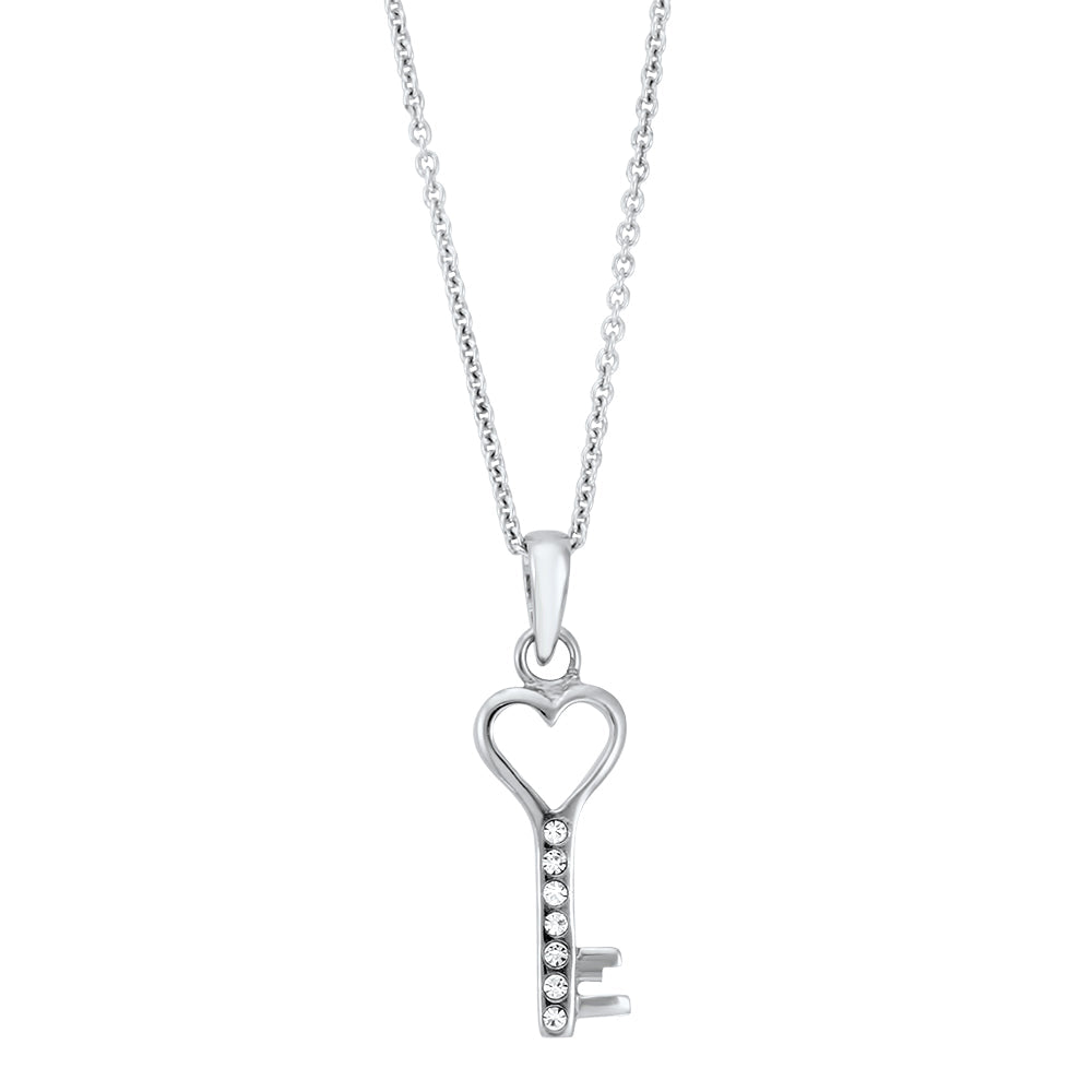 Key To My Heart Pendant and Chain Created with Swarovski Elements 