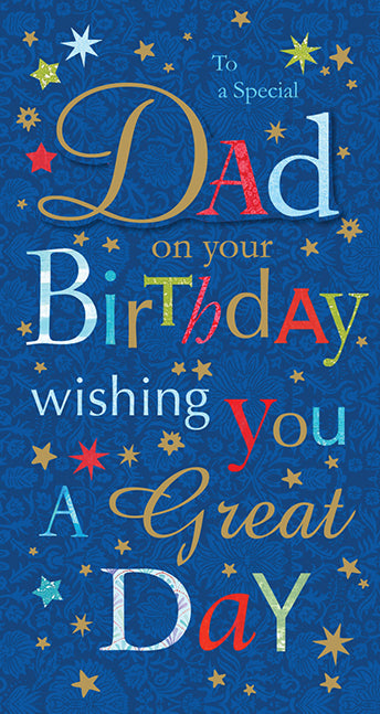 Dad Birthday Card - Colourful Art Deco