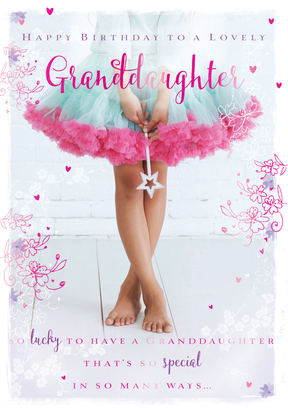 Granddaughter Birthday Card - Angelic Tutu