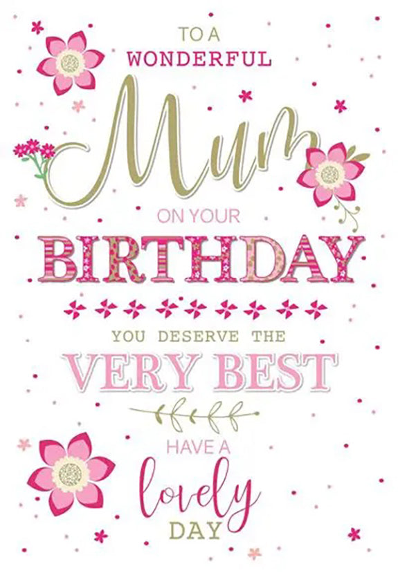 Mum Birthday Card - Banner Headline To A Lovely Mum