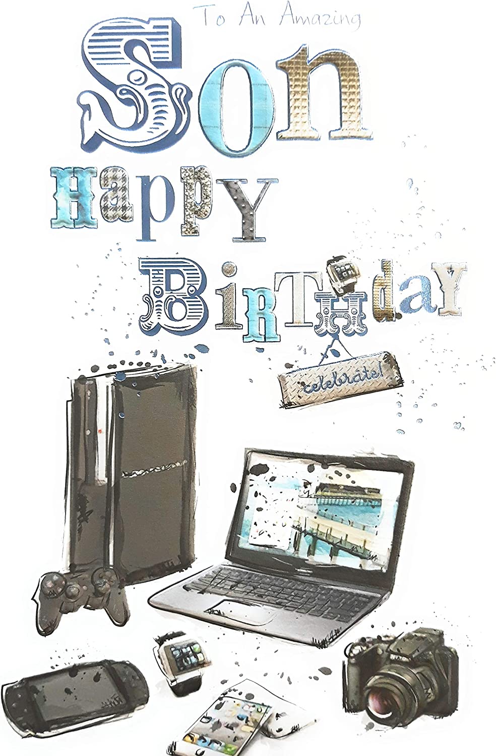 Son Birthday Card - Technology Mad