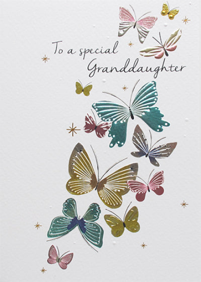 Granddaughter Birthday Card - Colourful Kaleidoscope of Butterflies