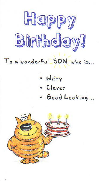 Humorous Son Birthday Card - All Things Nice
