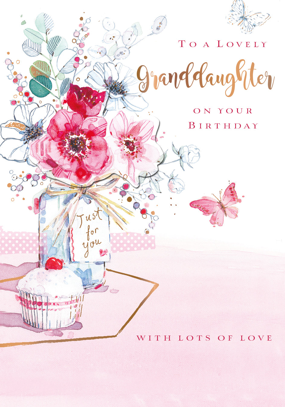 Granddaughter Birthday Card - A Bouquet Of Flowers