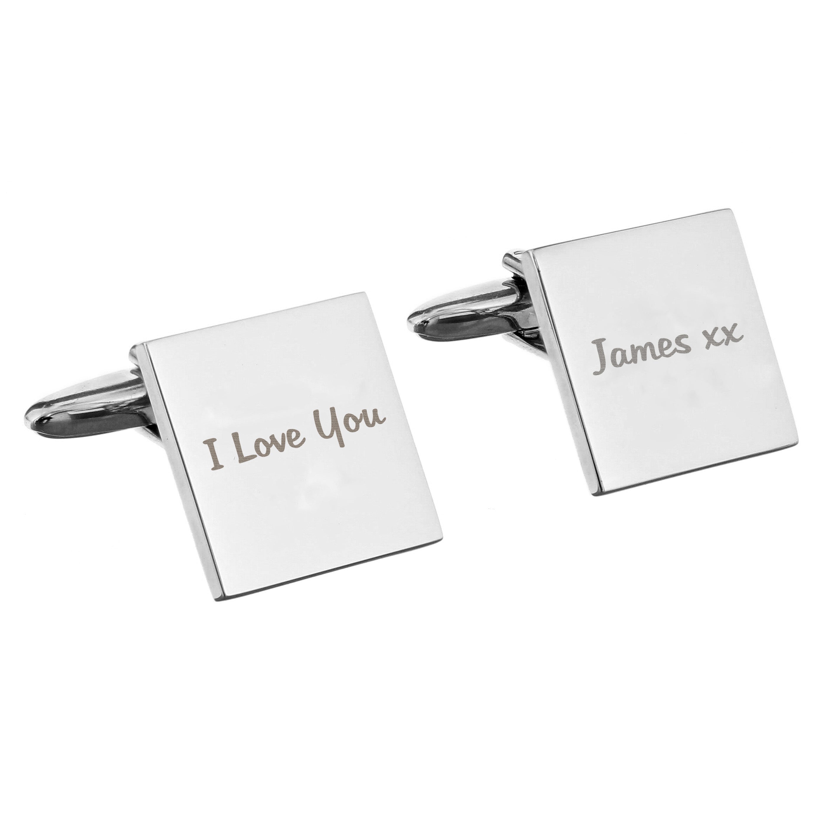 Personalised Any Message Square Cufflinks - 1 line