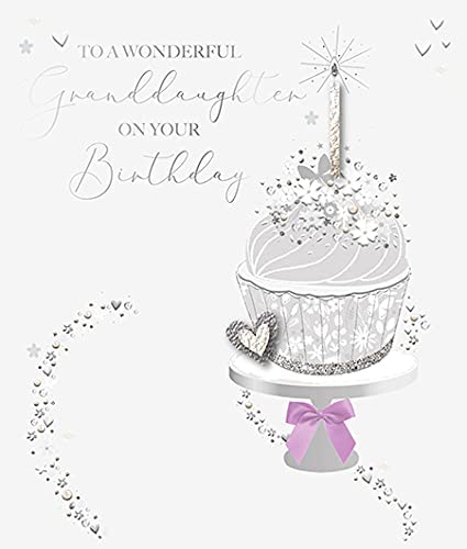 Granddaughter Birthday Card - Sparkling Cupcake
