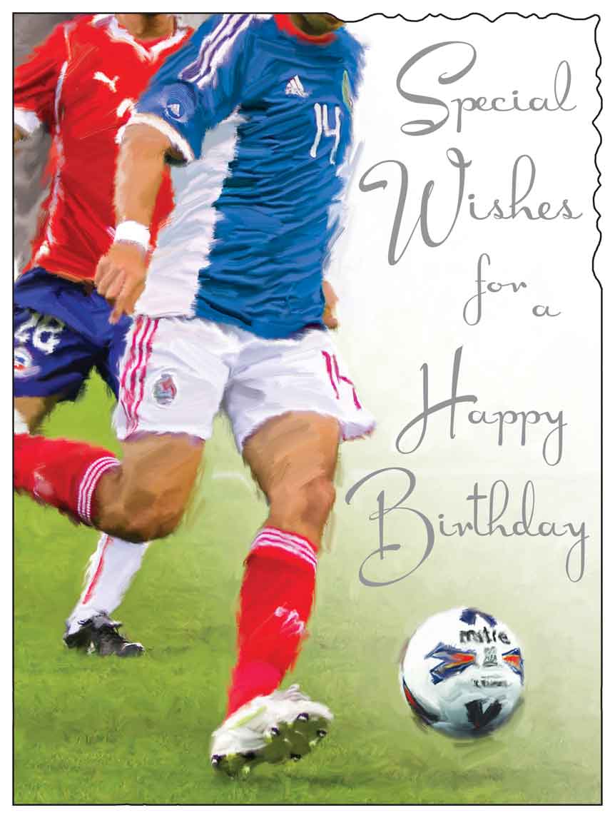 Birthday Card - Football In Action