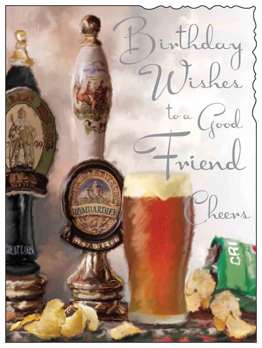 Friend Birthday Card - Time For A Pint Of Beer 